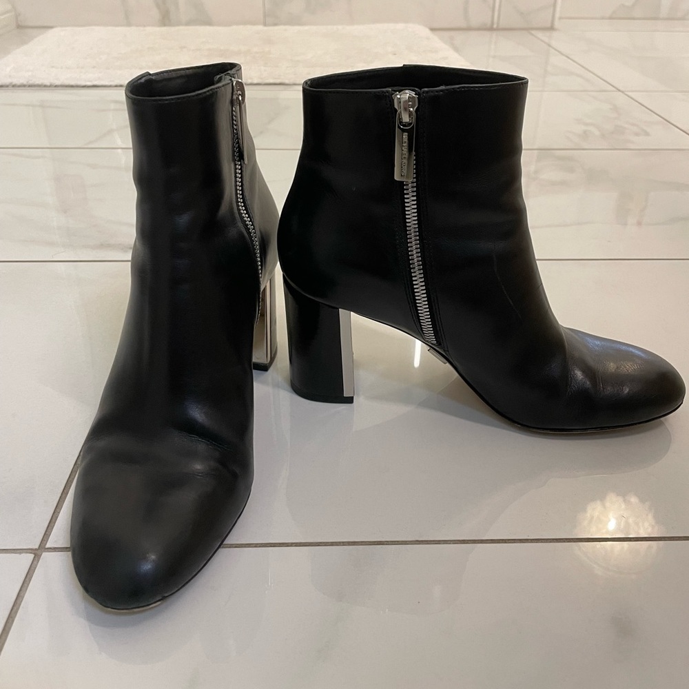 Black Michael Kors Leather Bootie